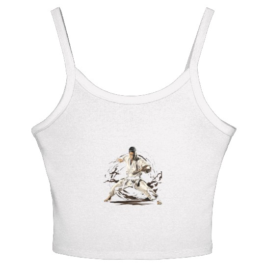 Karate Taekwondo Fighter Martial Arts Women's Spaghetti Strap Tank Top