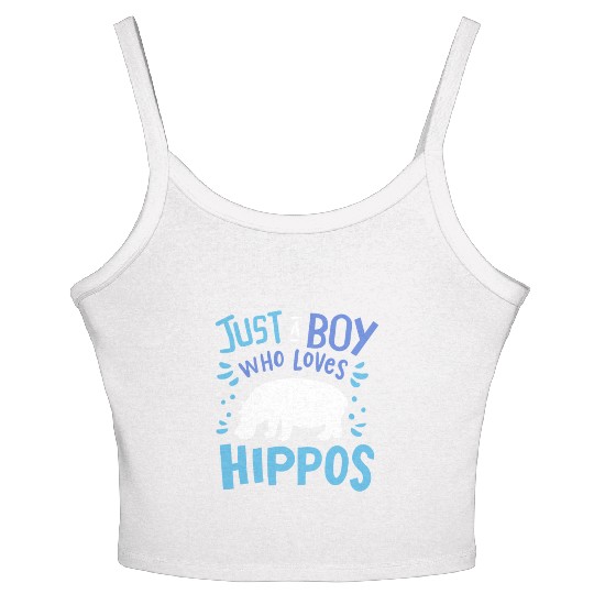 Kids Hippo Hippopotamus Just A Boy Who Loves Hippo Women's Spaghetti Strap Tank Top