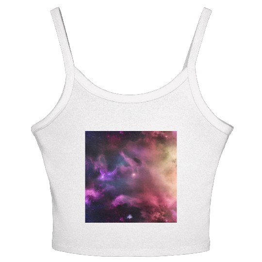 Galaxy nebula abstract design Women's Spaghetti Strap Tank Top