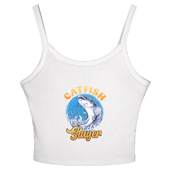 Catfish Slayer Catfish Butcher Flathead Fish Women's Spaghetti Strap Tank Top