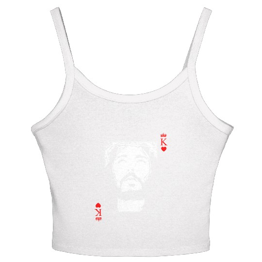 Jesus Is King Jesus King Of Hearts Card Christian Women's Spaghetti Strap Tank Top