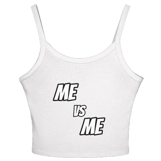 Me vs Me (white) Women's Spaghetti Strap Tank Top