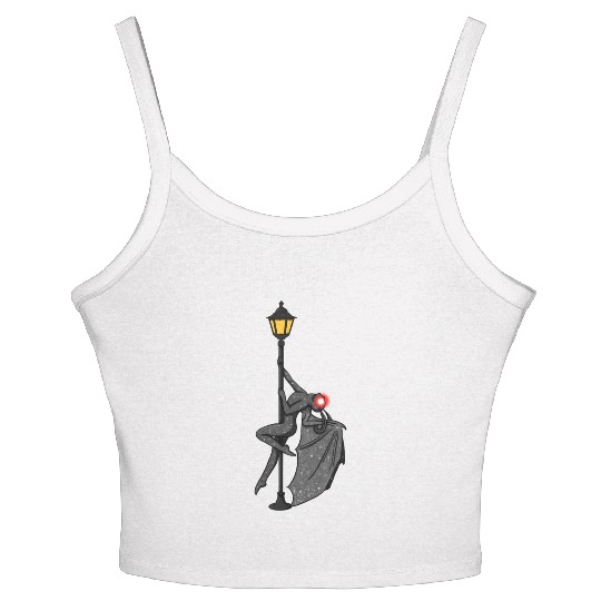 Mothman Pole Dancing On A Street Lamp Funny Women's Spaghetti Strap Tank Top