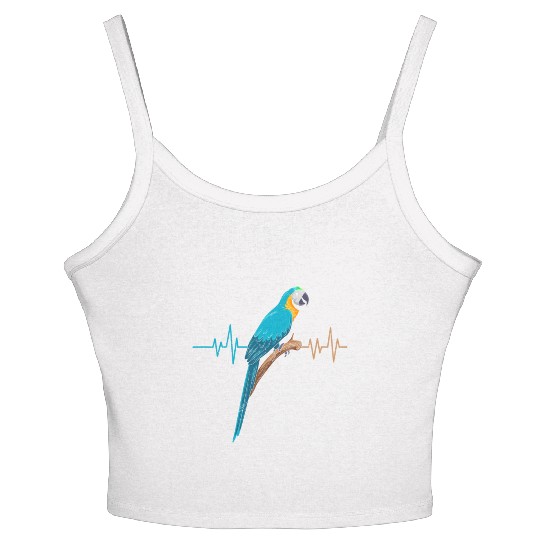 Macaw Heart Beat Parrot Bird Parrots Macaws Women's Spaghetti Strap Tank Top