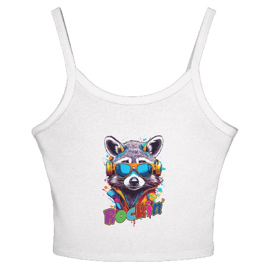 Rockin Raccoon Women's Spaghetti Strap Tank Top