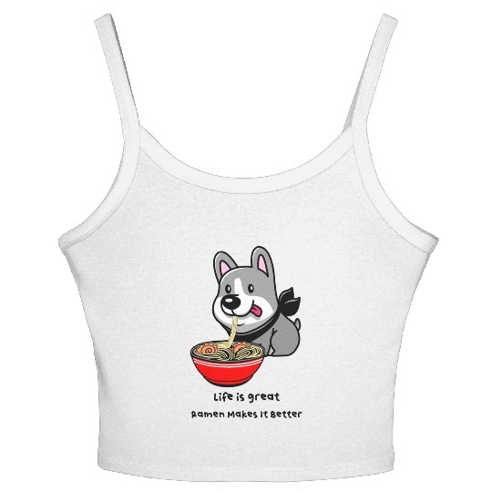 Life Is Great With Ramen Noodles Women's Spaghetti Strap Tank Top
