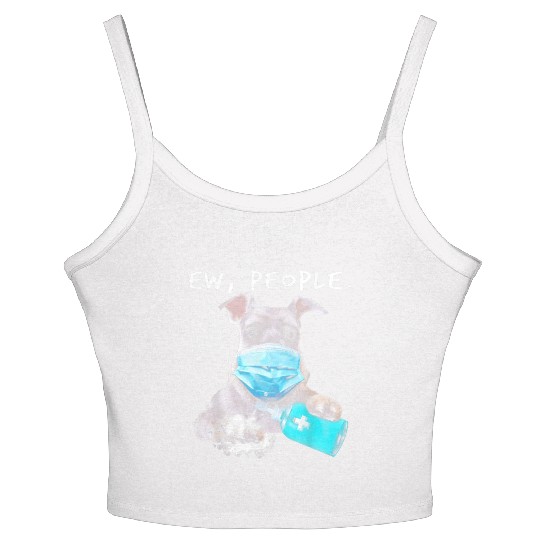 Miniature Schnauzer Ew People Dog Wearing A Face Women's Spaghetti Strap Tank Top