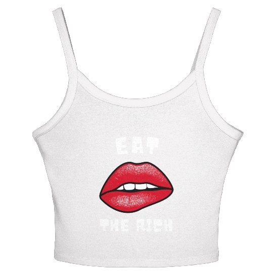 Eat The Rich Red Lips Socialist Women's Spaghetti Strap Tank Top
