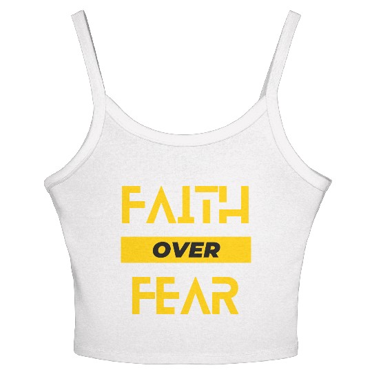 FAITH OVER FEAR Women's Spaghetti Strap Tank Top