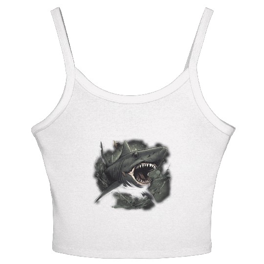 Shark attack Women's Spaghetti Strap Tank Top