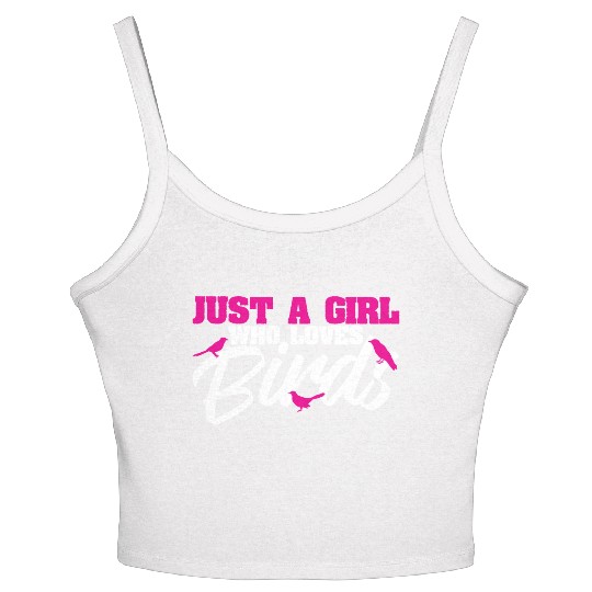 Bird Budgie Girl Love Parrot Sparrow Hummingbird Women's Spaghetti Strap Tank Top