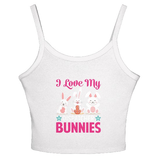 I Love My Dispatcher Bunnies Women's Spaghetti Strap Tank Top