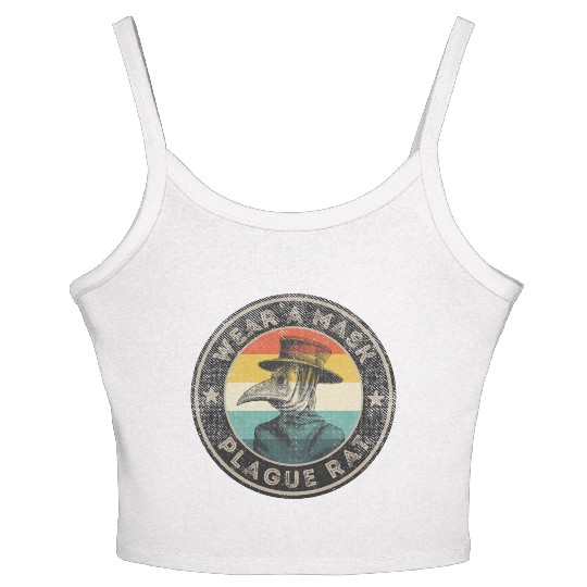 Wear A Mask Plague Doctor Vintage Retro Women's Spaghetti Strap Tank Top