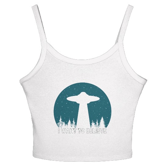 I Want To Believe World Ufo Day Women's Spaghetti Strap Tank Top
