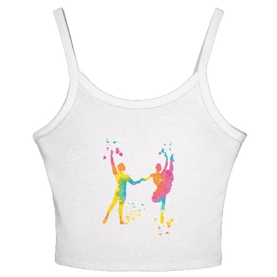Ballet Dance Couple Woman Ballerina Women's Spaghetti Strap Tank Top