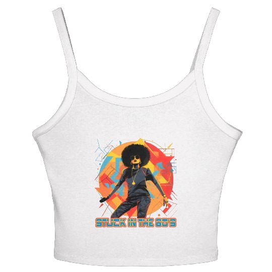 old school hip hops afro girl. Women's Spaghetti Strap Tank Top
