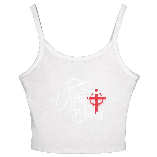 Jesus Saves Love Jesus Christmas Christian Women's Spaghetti Strap Tank Top