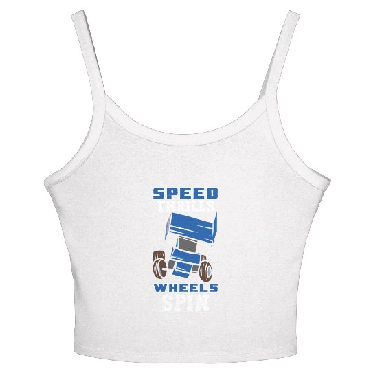 Sprint Car Mom Dirt Track Racing Racing Race Day Women's Spaghetti Strap Tank Top