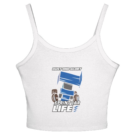 Sprint Car Mom Dirt Track Racing Racing Race Day Women's Spaghetti Strap Tank Top