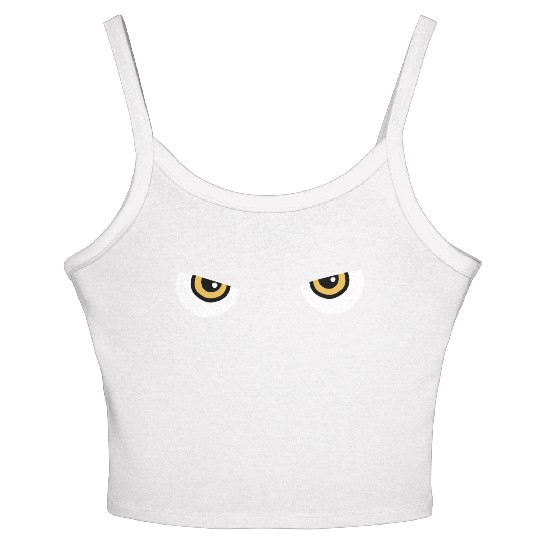 Black Cat Yellow Eyes | Halloween Cat Lovers Gift Women's Spaghetti Strap Tank Top