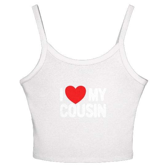 I Love My Cousin Red Heart Redneck Love My Cousin Women's Spaghetti Strap Tank Top