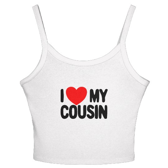 I Love My Cousin Red Heart Redneck Love My Cousin Women's Spaghetti Strap Tank Top
