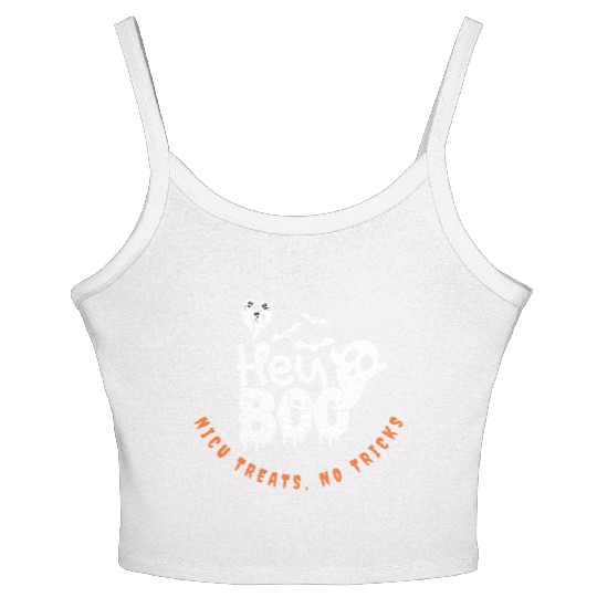 Cute NICU Halloween | NICU treats, no tricks Women's Spaghetti Strap Tank Top