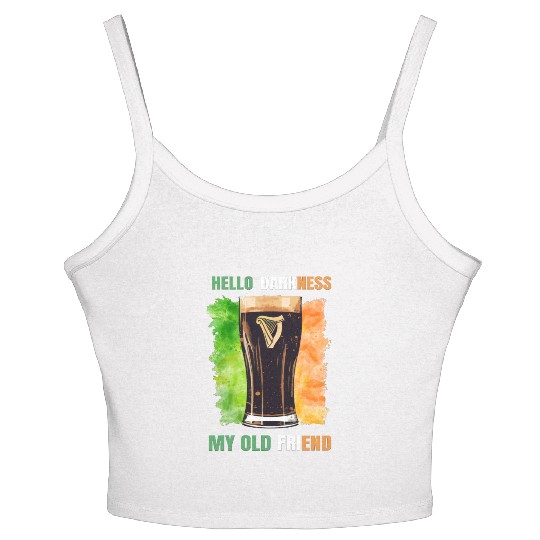 Hello Darkness My Old Friend Irish Stout Women's Spaghetti Strap Tank Top