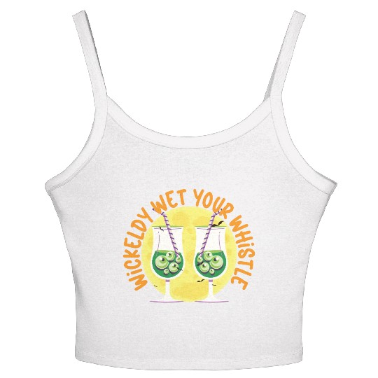 Wickedly Wet Your Whistle Bartender Halloween Women's Spaghetti Strap Tank Top
