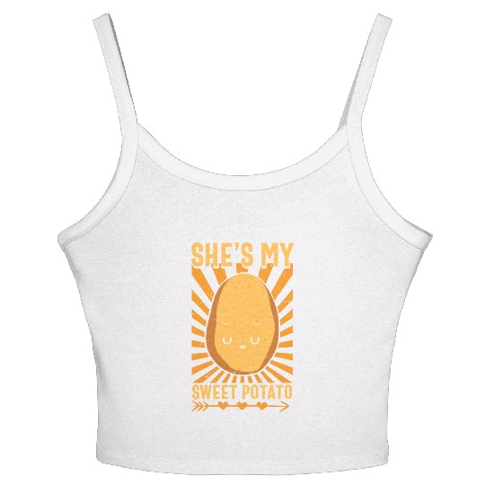 She s My Sweet Potato Funny Matching Halloween Women's Spaghetti Strap Tank Top