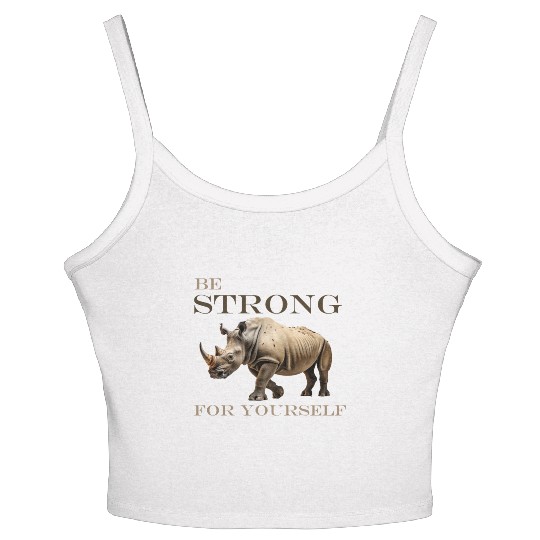 rhinoceros side view Women's Spaghetti Strap Tank Top