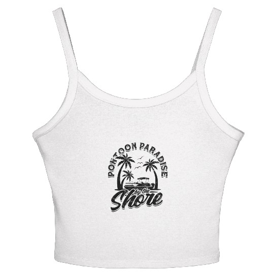 Pontoon paradise by the shore - Pontoon Women's Spaghetti Strap Tank Top