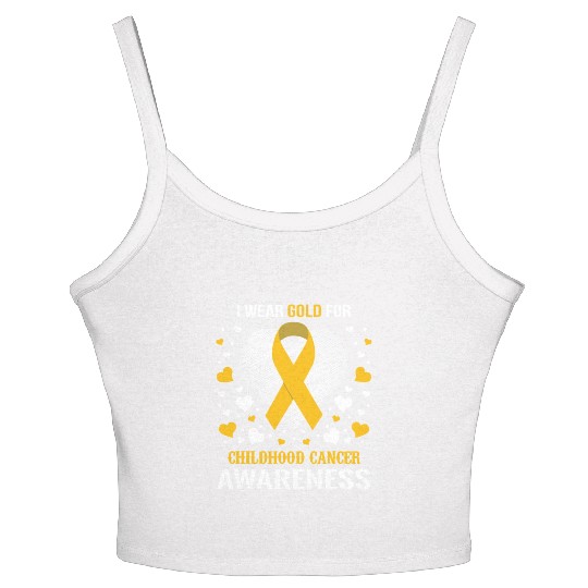 I Wear Childhood Cancer Awareness Supporter Ribbon Women's Spaghetti Strap Tank Top