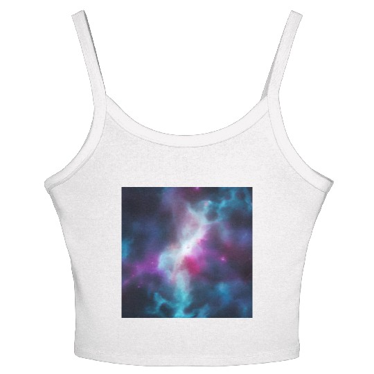 Galaxy nebula abstract design Women's Spaghetti Strap Tank Top