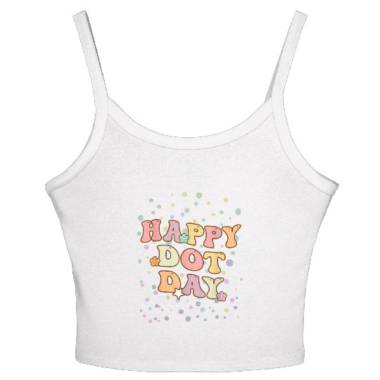 Groovy Happy Dot Day Teacher Kids Women's Spaghetti Strap Tank Top