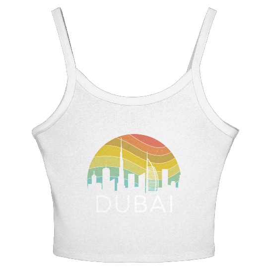 Dubai Skyline City Arab Emirates Uae Arcihtecture Women's Spaghetti Strap Tank Top