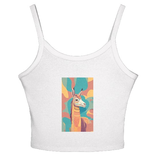 Alpaca art Women's Spaghetti Strap Tank Top