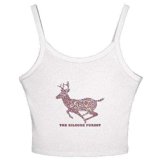 Deer - Maroon Women's Spaghetti Strap Tank Top