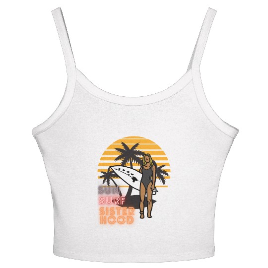 Sun, Surf, Sisterhood Women's Spaghetti Strap Tank Top