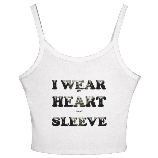 I wear my heart on my sleeve design Women's Spaghetti Strap Tank Top gift