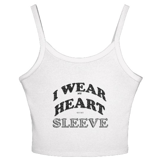 I wear my heart on my sleeve cute design gift Women's Spaghetti Strap Tank Top