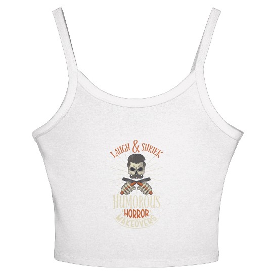 Horror Barber Spooky Hairdresser Hairstylist Hair Women's Spaghetti Strap Tank Top