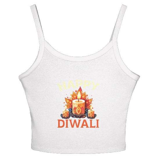 Happy Diwali Diwali Festival Indian Hindu Hinduism Women's Spaghetti Strap Tank Top