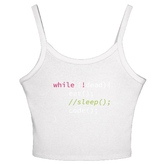 Funny Coding Computer Science Programmer Eat Sleep Women's Spaghetti Strap Tank Top