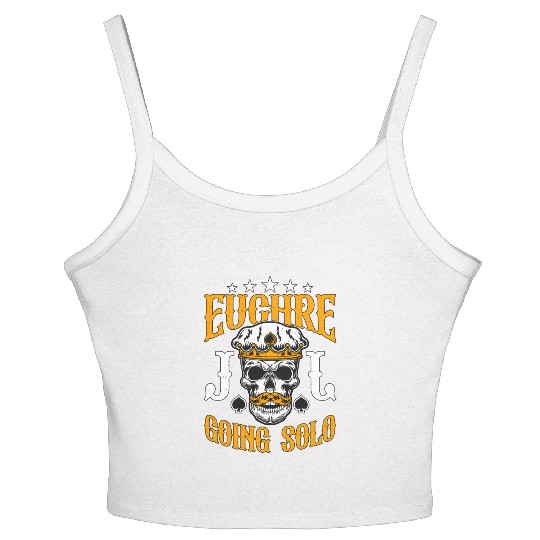 Euchre Going Solo Board Game Loves Playing Cards Women's Spaghetti Strap Tank Top