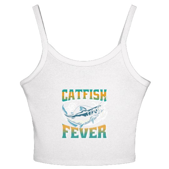 Noodling Flathead Fishing Catfish Angler Women's Spaghetti Strap Tank Top