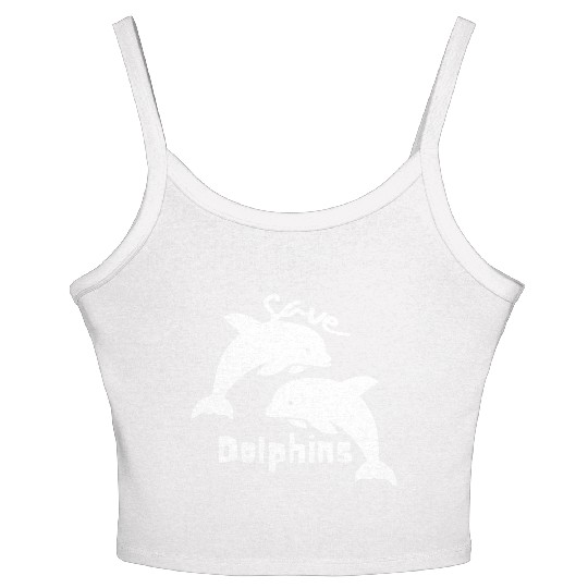 Save Dolphins Women's Spaghetti Strap Tank Top