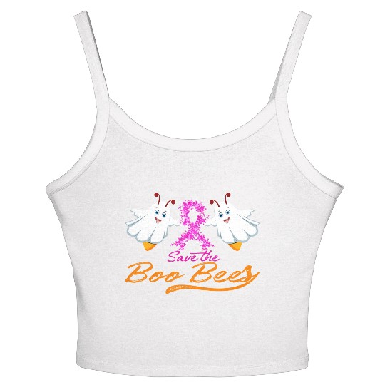 Fun Boobs Save The Boo Bees Breast Cancer Women's Spaghetti Strap Tank Top
