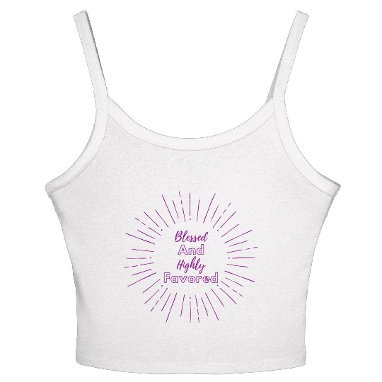 Blessed and Highly Favored Purple Women's Spaghetti Strap Tank Top