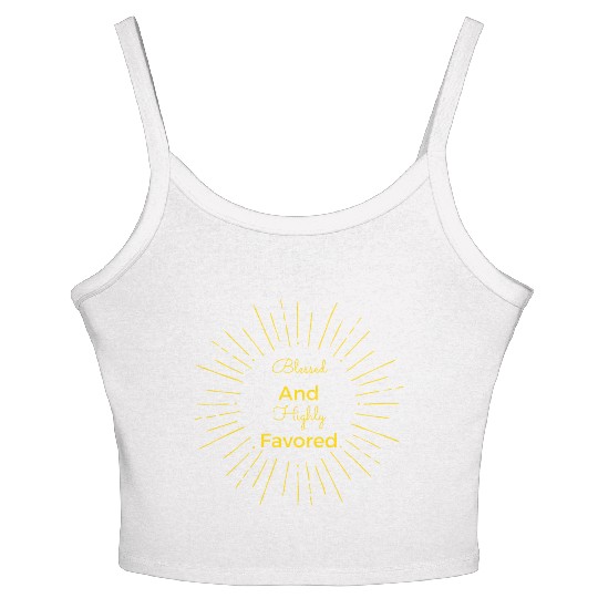 Blessed and Highly Favored Gold Women's Spaghetti Strap Tank Top
